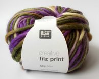 Creative Filz print paars/olijf